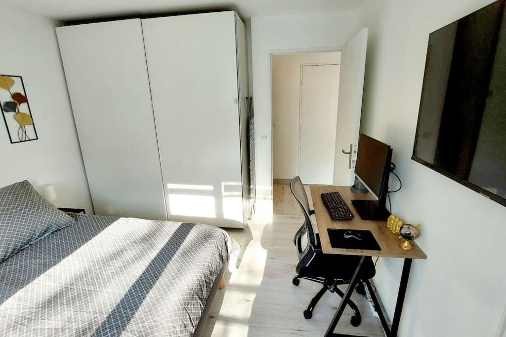 Cosy Home 2, 2 Chambres, 6 Personnes, 3 Min Gare, Parking Cergy Esterno foto